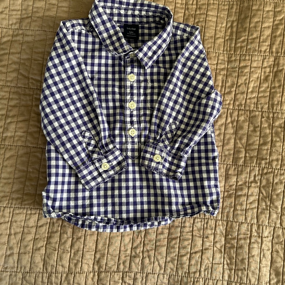 Baby Gap Royal Blue Checkered Shirt
